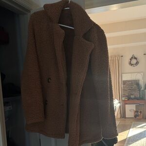 Cozy Brown Sherpa Teddy Bear Jacket